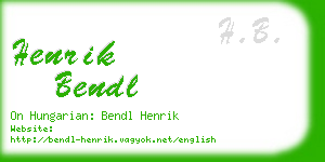 henrik bendl business card